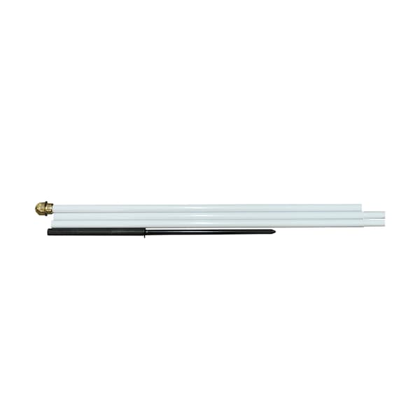 10' White Aluminum 3-Section Pole